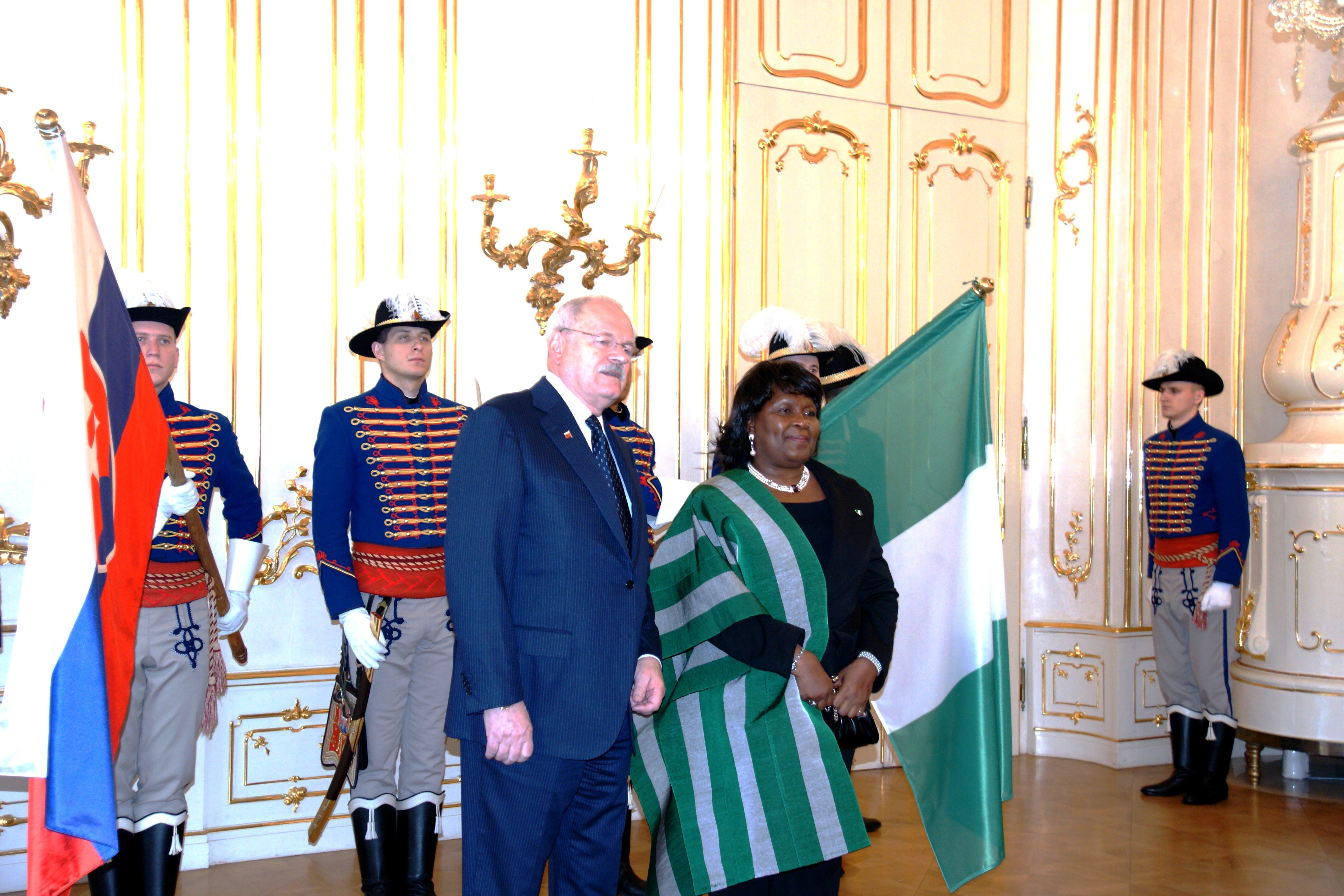 Ambassador  Ms Maria Oyeyinka Laose and His Excellency President Ivan Gasparovic 