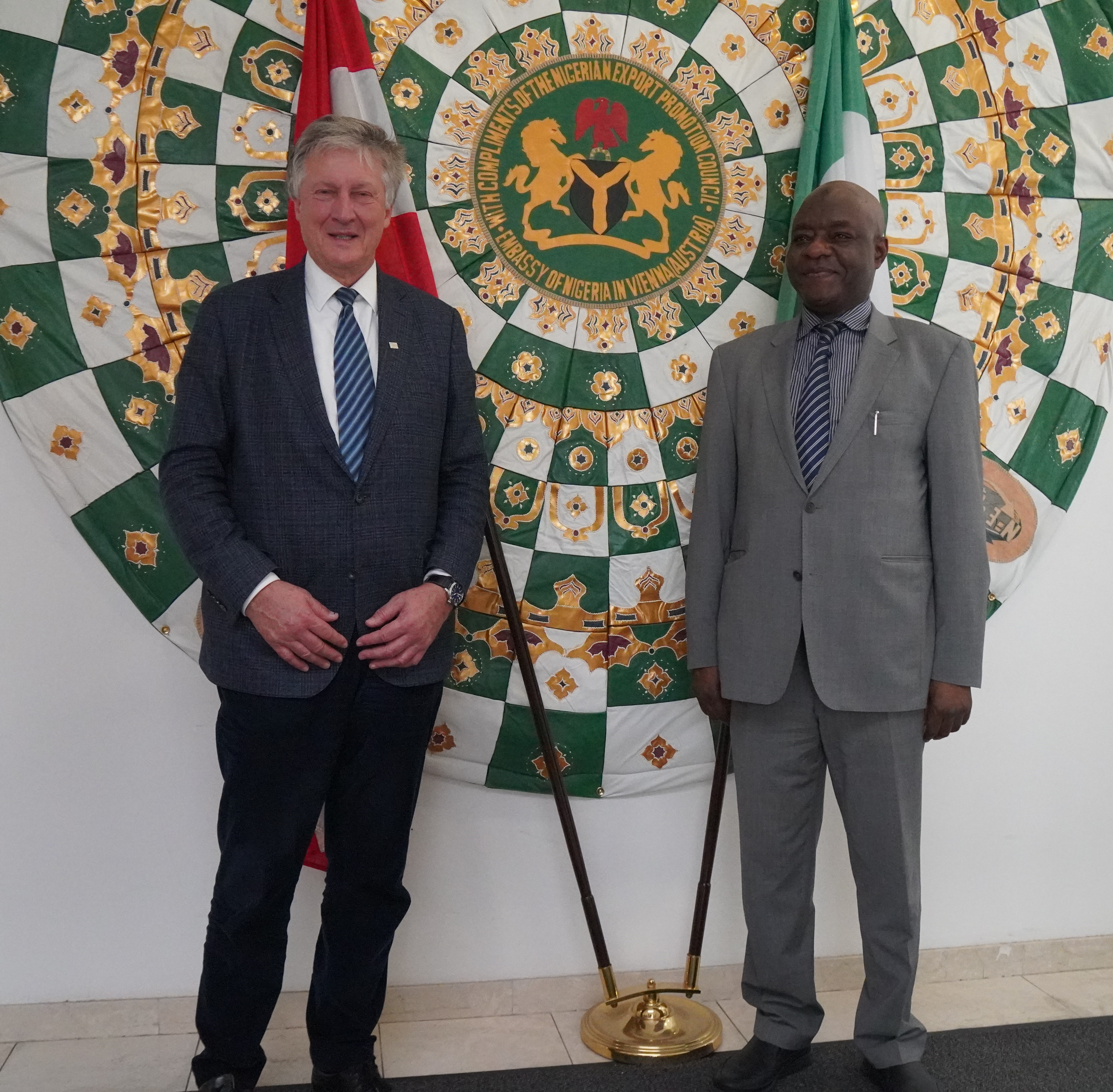 His Excellency Ambassador Suleiman Dauda UMAR welcomes to the Mission Mr. Thomas Stelzer is Dean of the International Anti-Corruption Academy (IACA) 