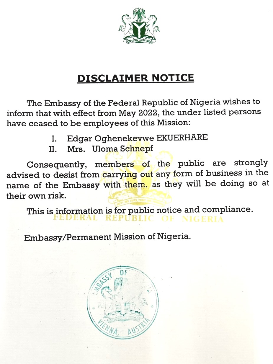 Disclaimer Notice