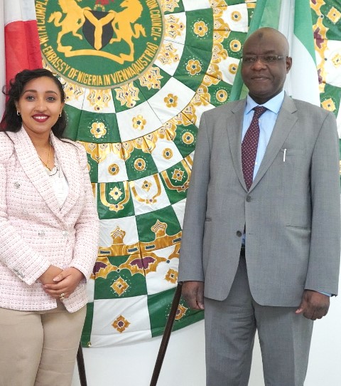 H. E. Ambassador UMAR recieves Ms Saba Gebremedhin Kassaye,  Ethiopian Airline Regional-Director for Austria and East Europe